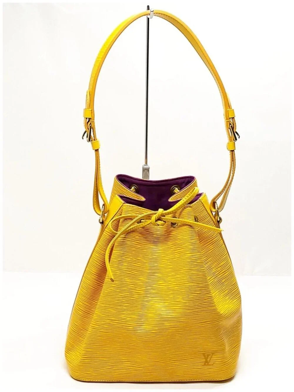 Authentic Louis Vuitton Petit Noé Yellow Epi Bucket Shoulder Bag